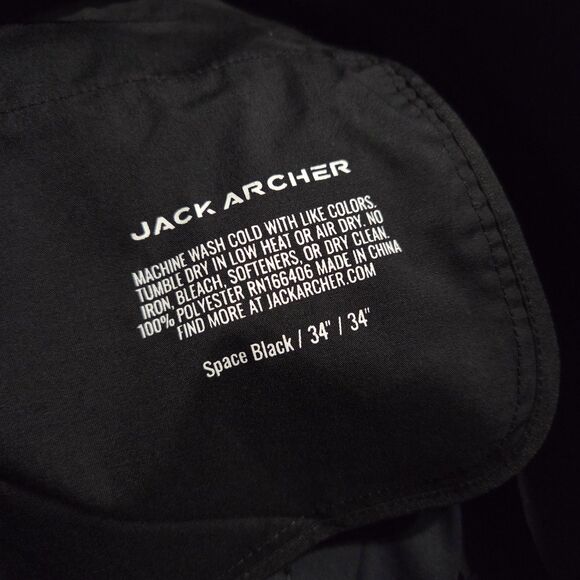 Jack Archer Pants Mens 34x34 Black Space Performance Dress Trousers Polyester - Picture 2 of 5